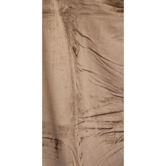 Pair Vintage Curtains Velvet Chocolate Brown 107x54" 100% Polyester - Picture 11 of 11